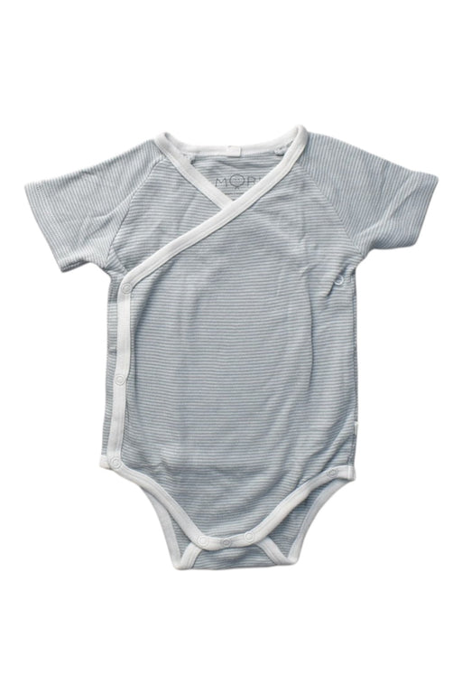 A Blue Short Sleeve Bodysuits from Mori in size 6-12M for boy. (Front View)
