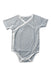 A Blue Short Sleeve Bodysuits from Mori in size 6-12M for boy. (Front View)