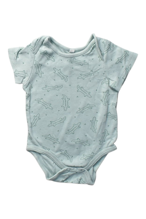 A Blue Short Sleeve Bodysuits from Mori in size 6-12M for boy. (Front View)