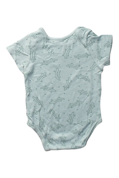 A Blue Short Sleeve Bodysuits from Mori in size 6-12M for boy. (Back View)