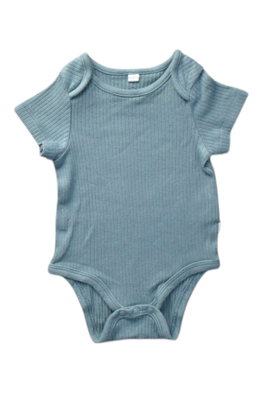 A Blue Short Sleeve Bodysuits from Mori in size 0-3M for boy. (Front View)