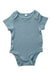 A Blue Short Sleeve Bodysuits from Mori in size 0-3M for boy. (Front View)