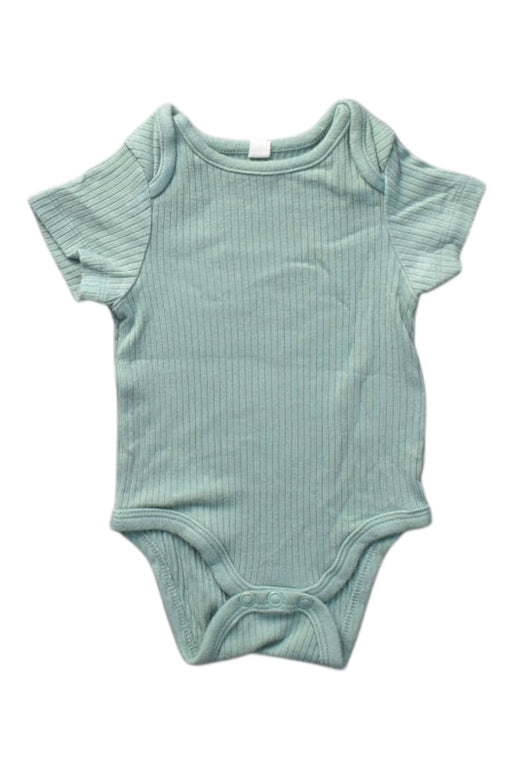 A Teal Short Sleeve Bodysuits from Mori in size 0-3M for boy. (Front View)