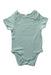 A Teal Short Sleeve Bodysuits from Mori in size 0-3M for boy. (Front View)