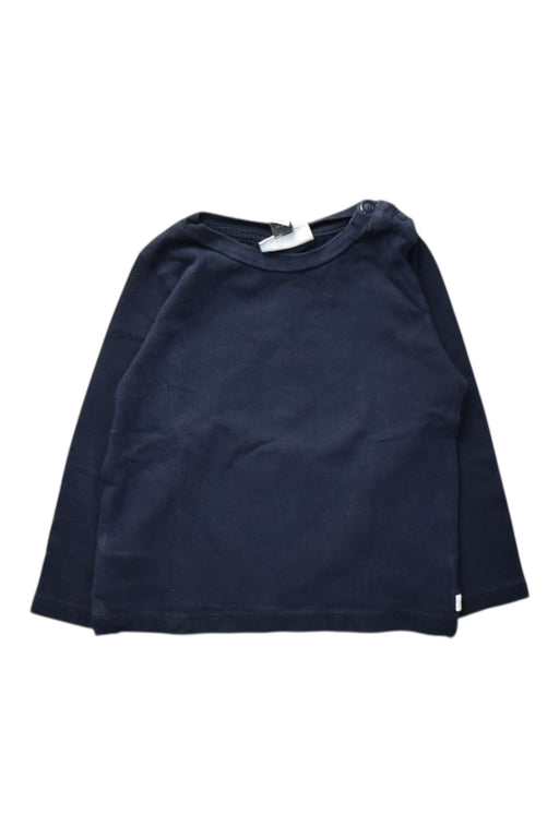 A Navy Long Sleeve T Shirts from Mori in size 12-18M for boy. (Front View)