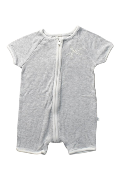 A Grey Short Sleeve Rompers from Mori in size 0-3M for boy. (Front View)