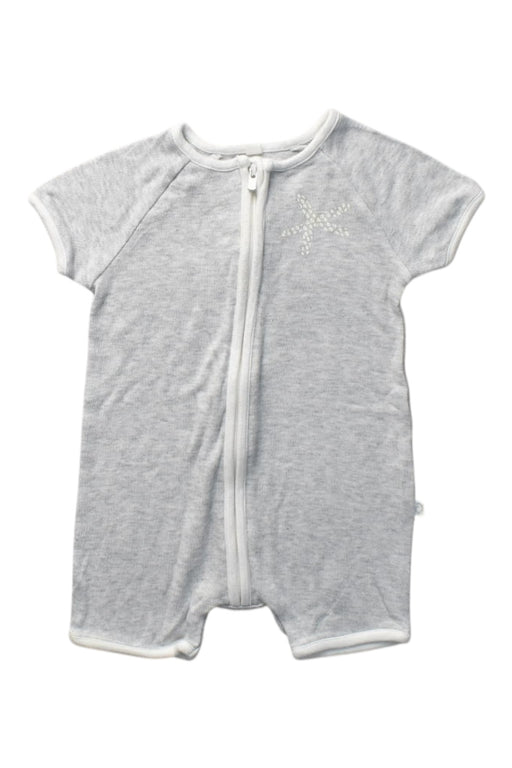 A Grey Short Sleeve Rompers from Mori in size 0-3M for boy. (Front View)