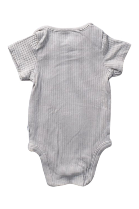 A Beige Short Sleeve Bodysuits from Mori in size Newborn for boy. (Back View)