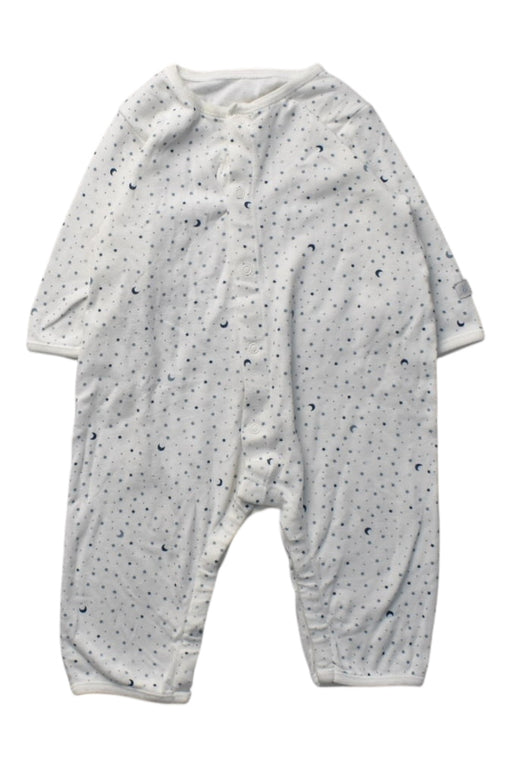 A White Onesies from Petit Bateau in size 3-6M for boy. (Front View)