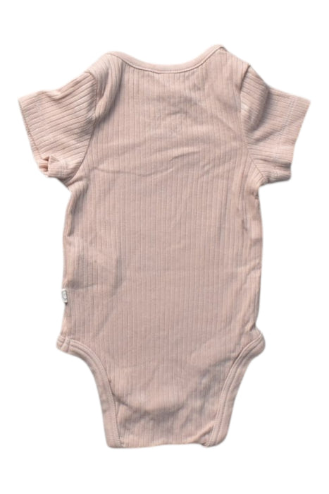 A Pink Short Sleeve Bodysuits from Mori in size Newborn for girl. (Back View)