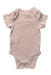 A Pink Short Sleeve Bodysuits from Mori in size Newborn for girl. (Back View)