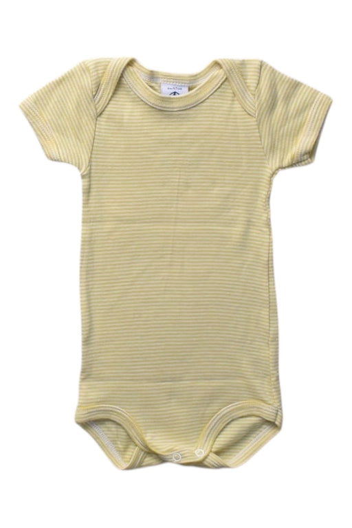 A Yellow Short Sleeve Bodysuits from Petit Bateau in size 3-6M for girl. (Front View)