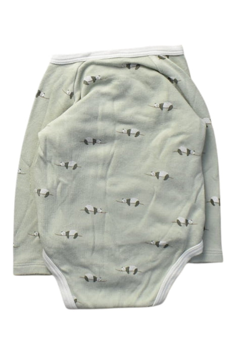 A Green Long Sleeve Bodysuits from Mori in size 6-12M for boy. (Back View)