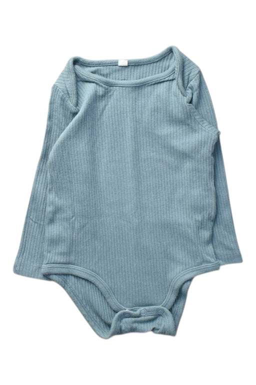 A Blue Long Sleeve Bodysuits from Mori in size 6-12M for boy. (Front View)