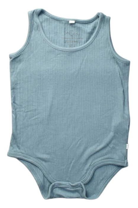 A Blue Sleeveless Bodysuits from Mori in size 18-24M for boy. (Front View)