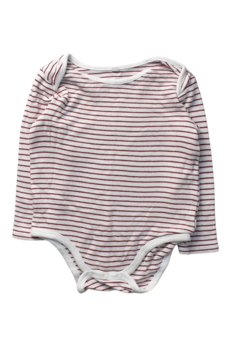 A Red Long Sleeve Bodysuits from Mori in size 12-18M for girl. (Front View)