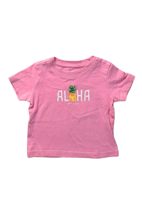 A Pink Short Sleeve T Shirts from Janie & Jack in size 6-12M for girl. (Front View)