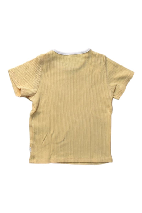 A Yellow Short Sleeve T Shirts from Mori in size 6-12M for girl. (Back View)