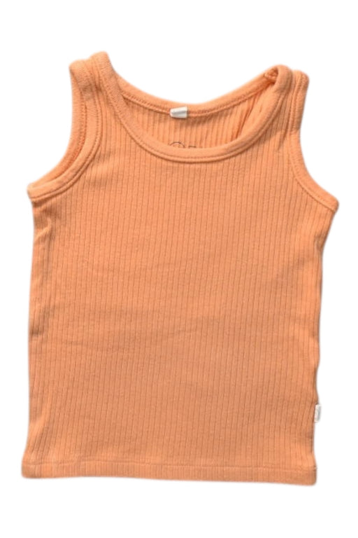 A Peach Sleeveless Tops from Mori in size 6-12M for girl. (Front View)