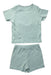 A Green Shorts Sets from Mori in size 6-12M for boy. (Back View)