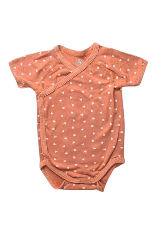 A Orange Short Sleeve Bodysuits from Petit Bateau in size 6-12M for girl. (Front View)