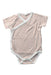 A Pink Short Sleeve Bodysuits from Mori in size 3-6M for girl. (Front View)