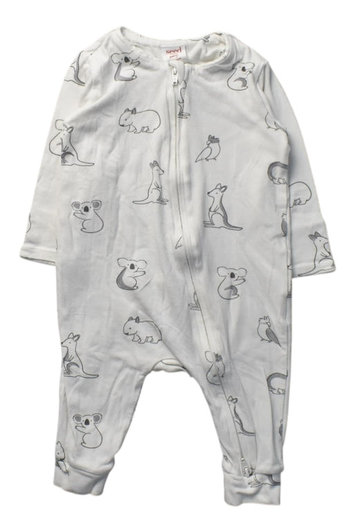 A White Onesies from Seed in size 3-6M for boy. (Front View)