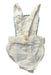 A Ivory Overall Shorts from Oeuf in size 0-3M for girl. (Back View)