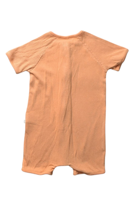 A Peach Short Sleeve Rompers from Mori in size 6-12M for boy. (Back View)