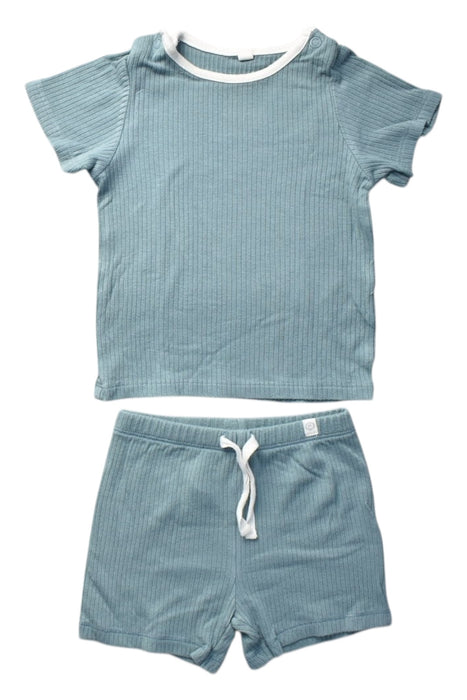 A Blue Shorts Sets from Mori in size 6-12M for boy. (Front View)