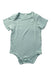 A Green Short Sleeve Bodysuits from Mori in size 18-24M for boy. (Front View)