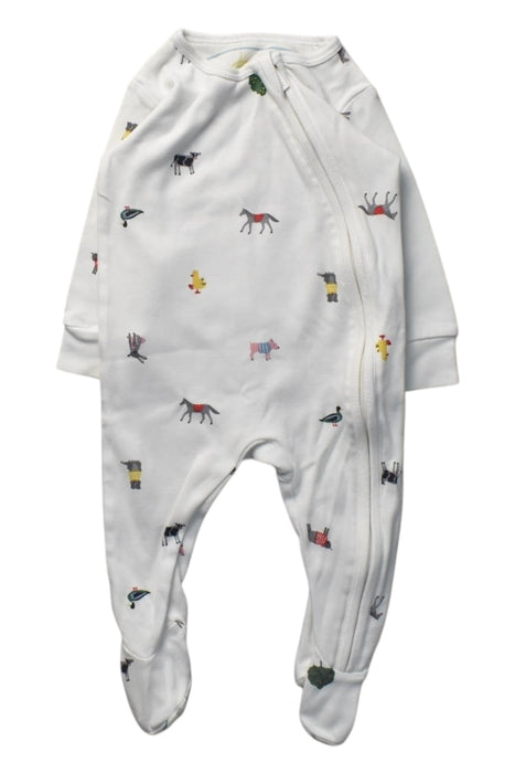 A White Onesies from Joules in size 3-6M for boy. (Front View)