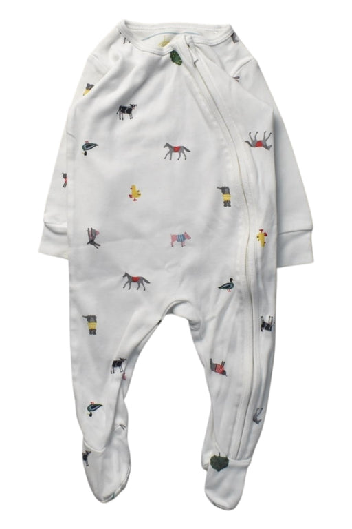 A White Onesies from Joules in size 3-6M for boy. (Front View)