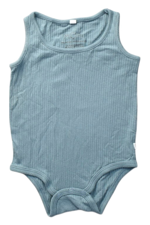 A Blue Sleeveless Bodysuits from Mori in size 6-12M for boy. (Front View)
