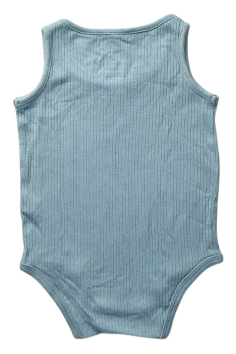 A Blue Sleeveless Bodysuits from Mori in size 6-12M for boy. (Back View)