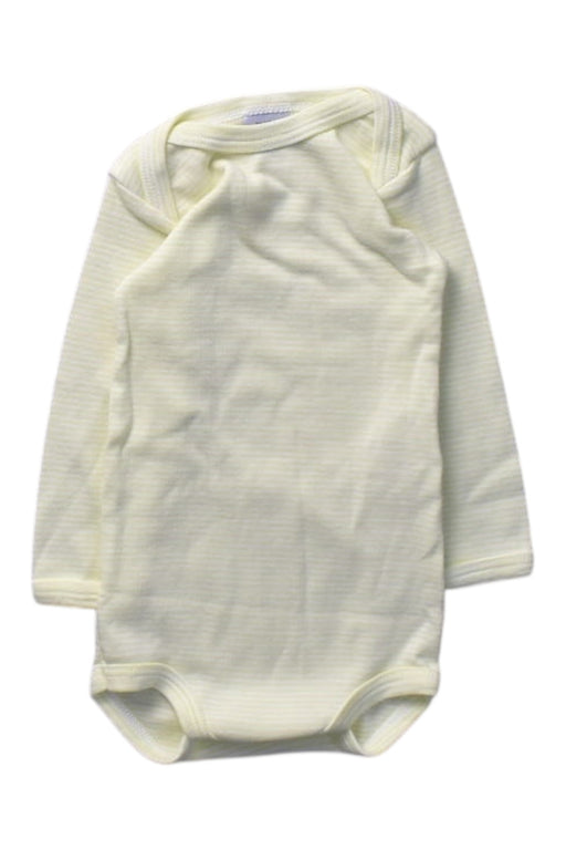 A Ivory Long Sleeve Bodysuits from Petit Bateau in size 3-6M for girl. (Front View)