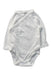 A White Long Sleeve Bodysuits from Mori in size Newborn for girl. (Front View)