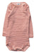 A Pink Long Sleeve Bodysuits from Petit Bateau in size 3-6M for girl. (Front View)