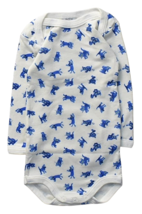 A White Long Sleeve Bodysuits from Petit Bateau in size 3-6M for boy. (Front View)