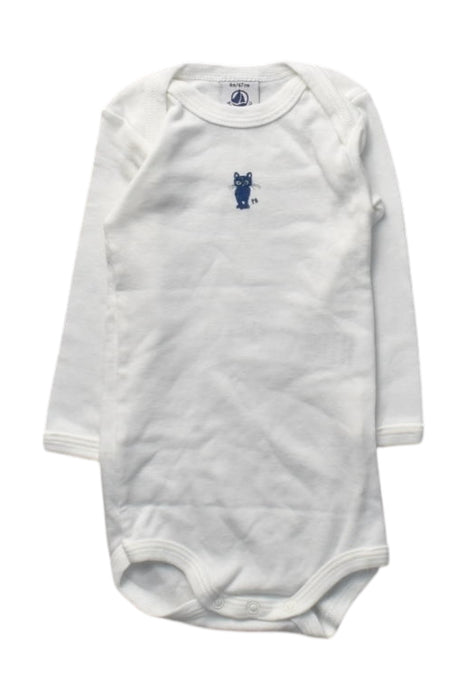 A White Long Sleeve Bodysuits from Petit Bateau in size 3-6M for girl. (Front View)
