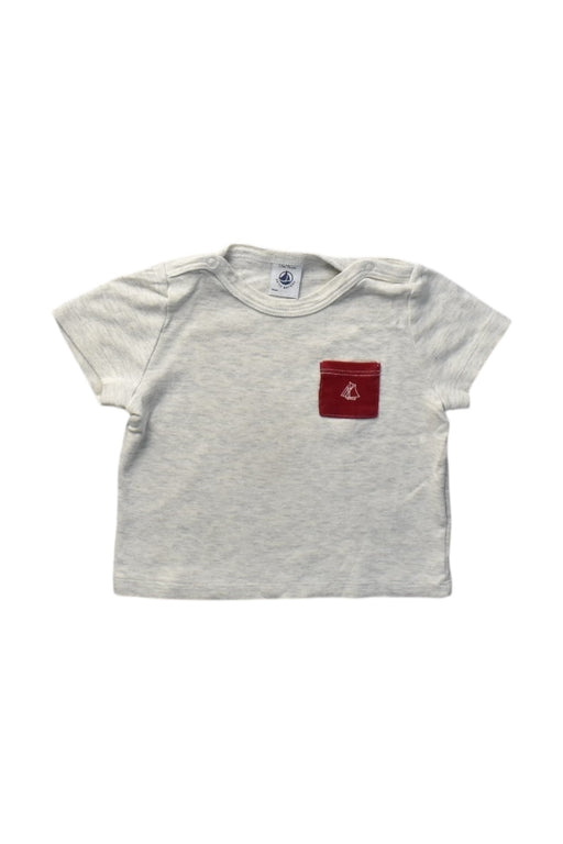 A White Short Sleeve T Shirts from Petit Bateau in size 6-12M for boy. (Front View)