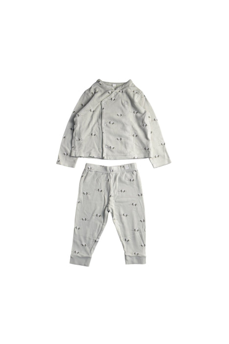 A Grey Pyjama Sets from Mori in size 6-12M for boy. (Front View)