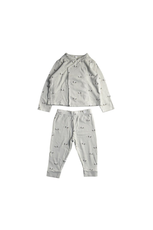 A Grey Pyjama Sets from Mori in size 6-12M for boy. (Front View)