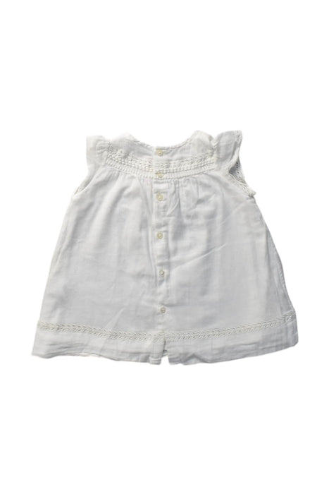 A White Sleeveless Dresses from Bonpoint in size 3-6M for girl. (Back View)