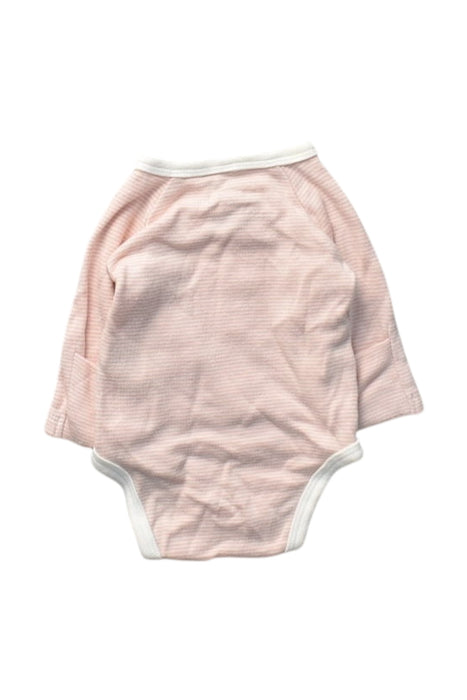 A Pink Long Sleeve Bodysuits from Mori in size Newborn for girl. (Back View)