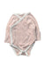 A Pink Long Sleeve Bodysuits from Mori in size Newborn for girl. (Front View)