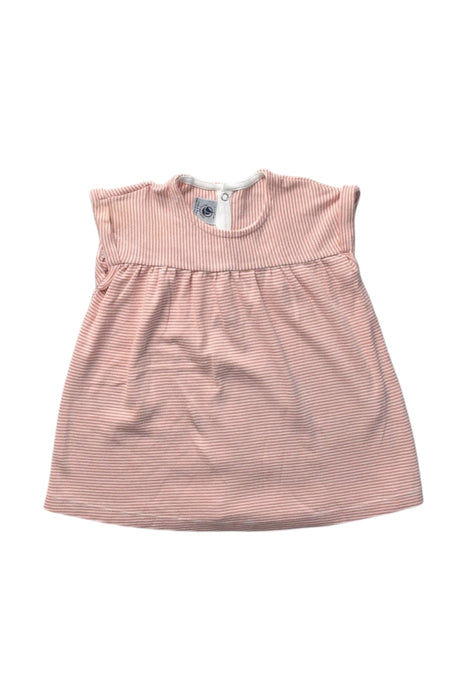 A Pink Sleeveless Dresses from Petit Bateau in size 3-6M for girl. (Front View)