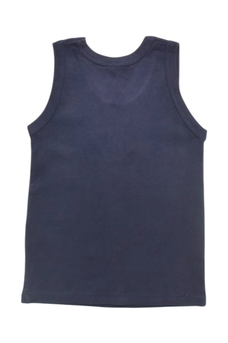 A Navy Sleeveless T Shirts from Petit Bateau in size 4T for boy. (Back View)