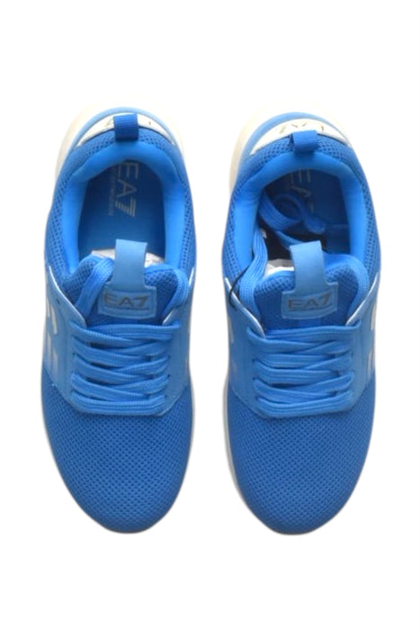 A Blue Sneakers from Emporio Armani in size 9Y for boy. (Back View)