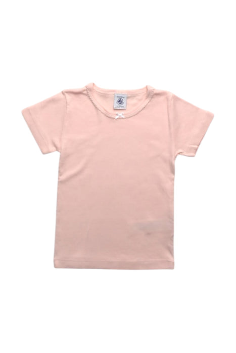 A Peach Short Sleeve T Shirts from Petit Bateau in size 2T for girl. (Front View)